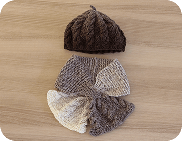 なわあみベレー帽＆マフラー