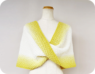 2段かのこ編みのメビウスショール