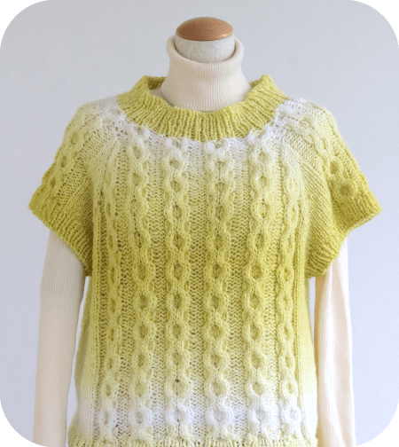 トップダウンで編む半袖プル