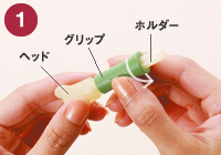 フリーステッチングニードルの糸の通し方・1