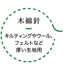 木綿針　キルティングやウール、フェルトなど厚い生地用