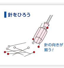 針をひろう　針の向きが揃う！