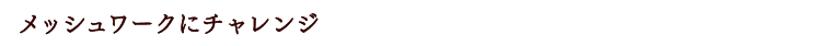 メッシュワークにチャレンジ